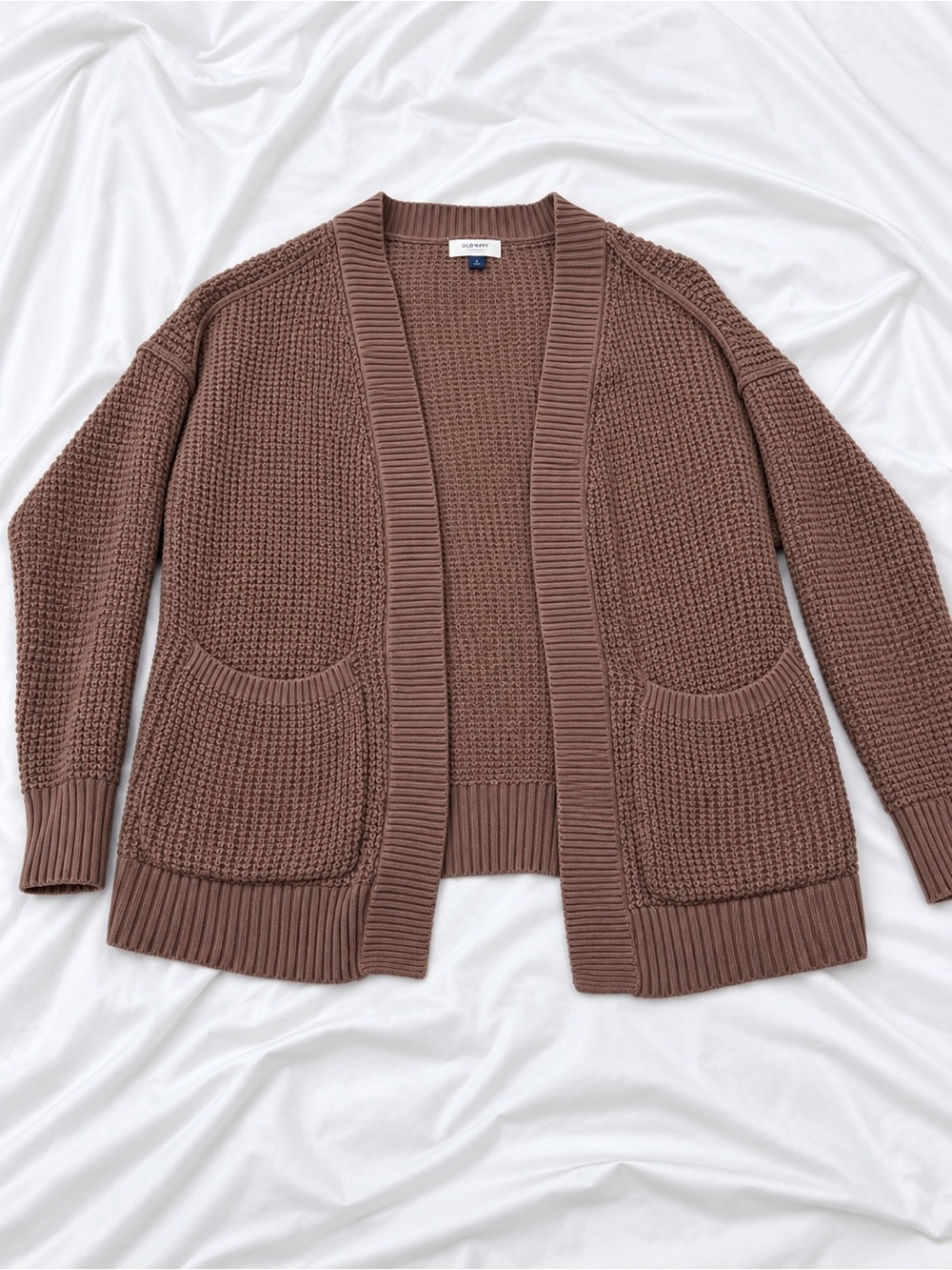 Universal Thread Chunky Open-Front Cardigan in Mocha Brown